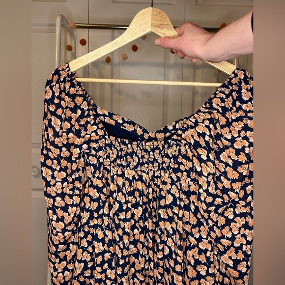 🫎ABERCROMBIE Long Sleeve Babydoll Mini Dress in Floral Print - Picture 9 of 11